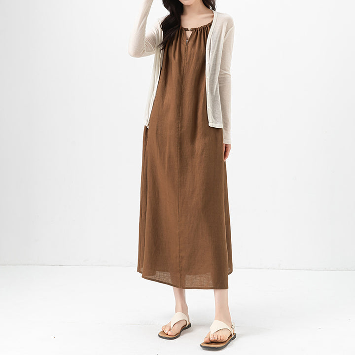 Dame elegant strapless linbuksedragt med slankende snit Stilla