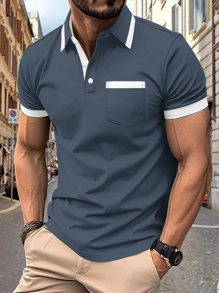 Herrer moderne Polo-shirt med kontrastkrave Stilla
