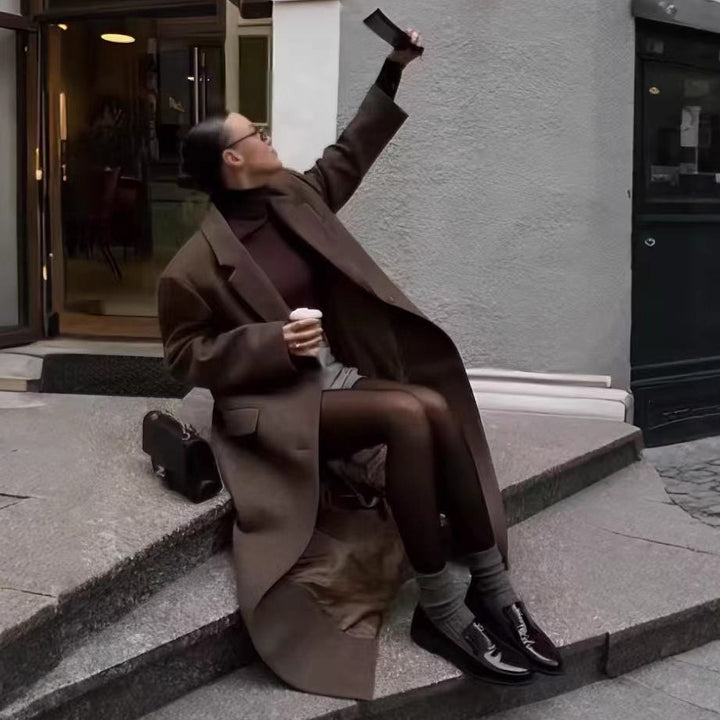 Dames elegant frakke med tekstureret stof Stilla