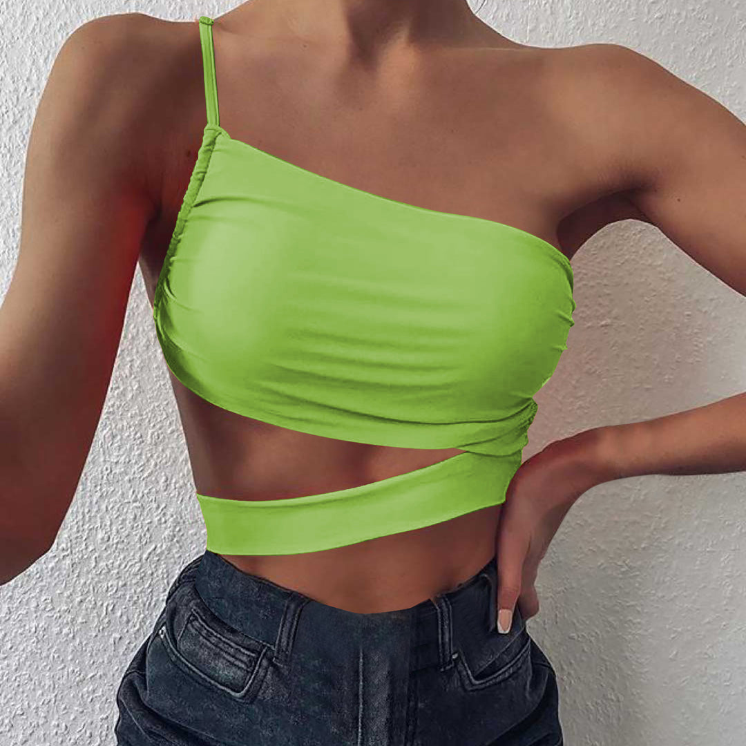 Dame Asymmetrisk Cutout Crop Top Stilla
