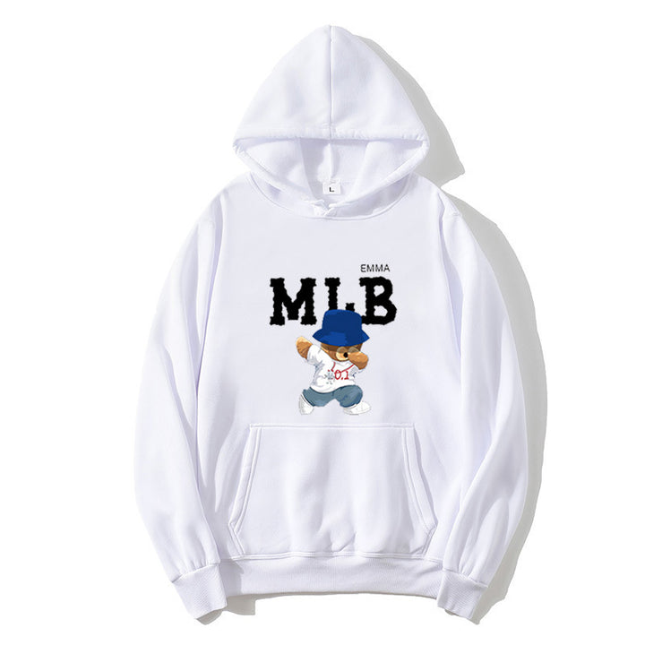 Dame hoodie med kreativt dyre- og skriftdesign Skovae