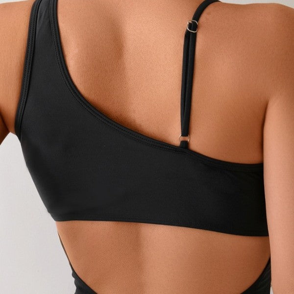 Damer sportlig one-piece med transparente indsatser Skovae