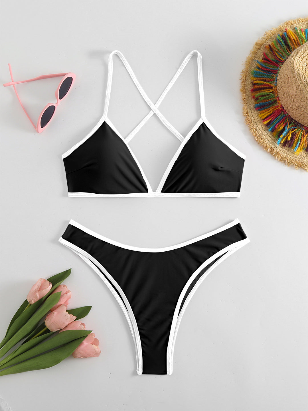 Dame Triangel-Bikini med X-strop-design Skovae