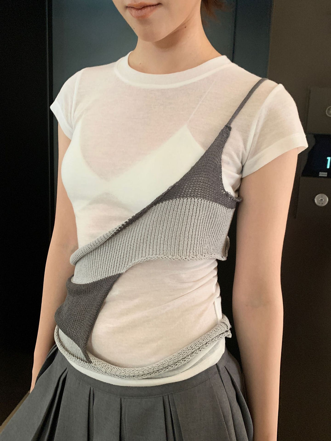 Damer innovativ layering-top med moderne strikmix Stilla
