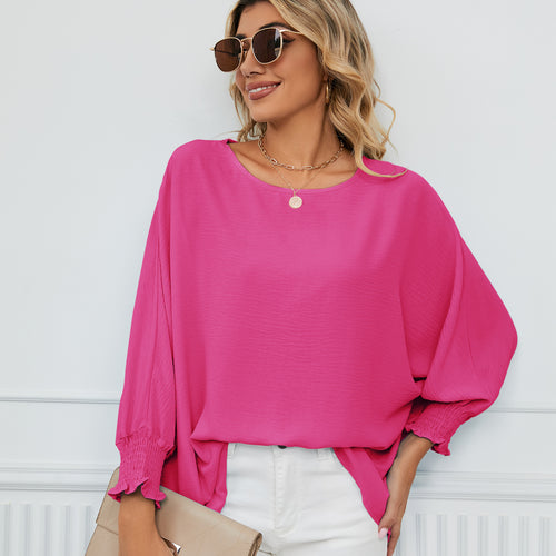 Dame Oversized Bluse med frynset ærme Stilla