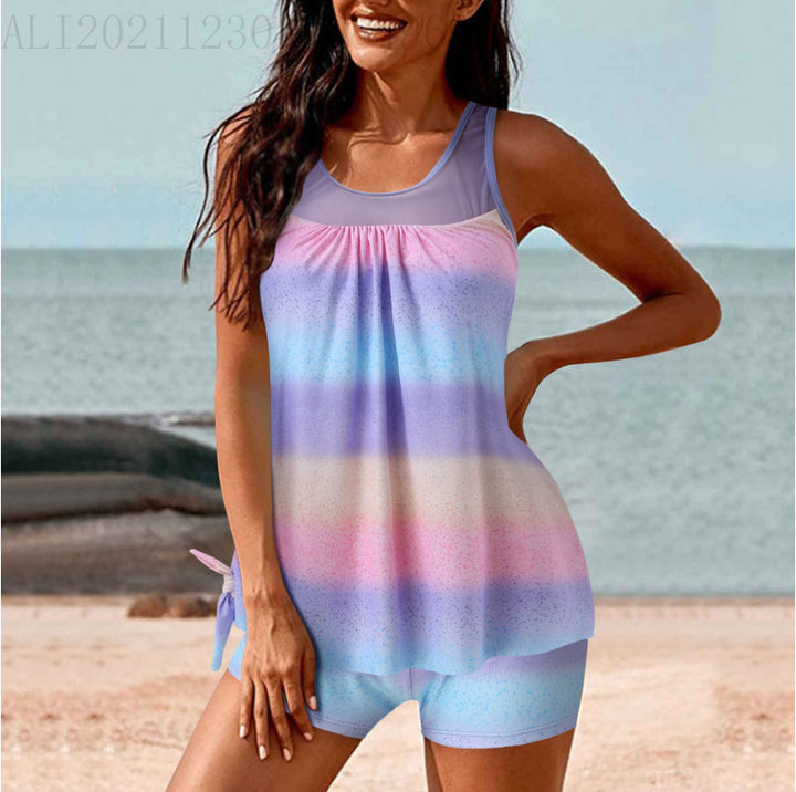 Damer sporty strandoutfit med moderne rynkning Skovae