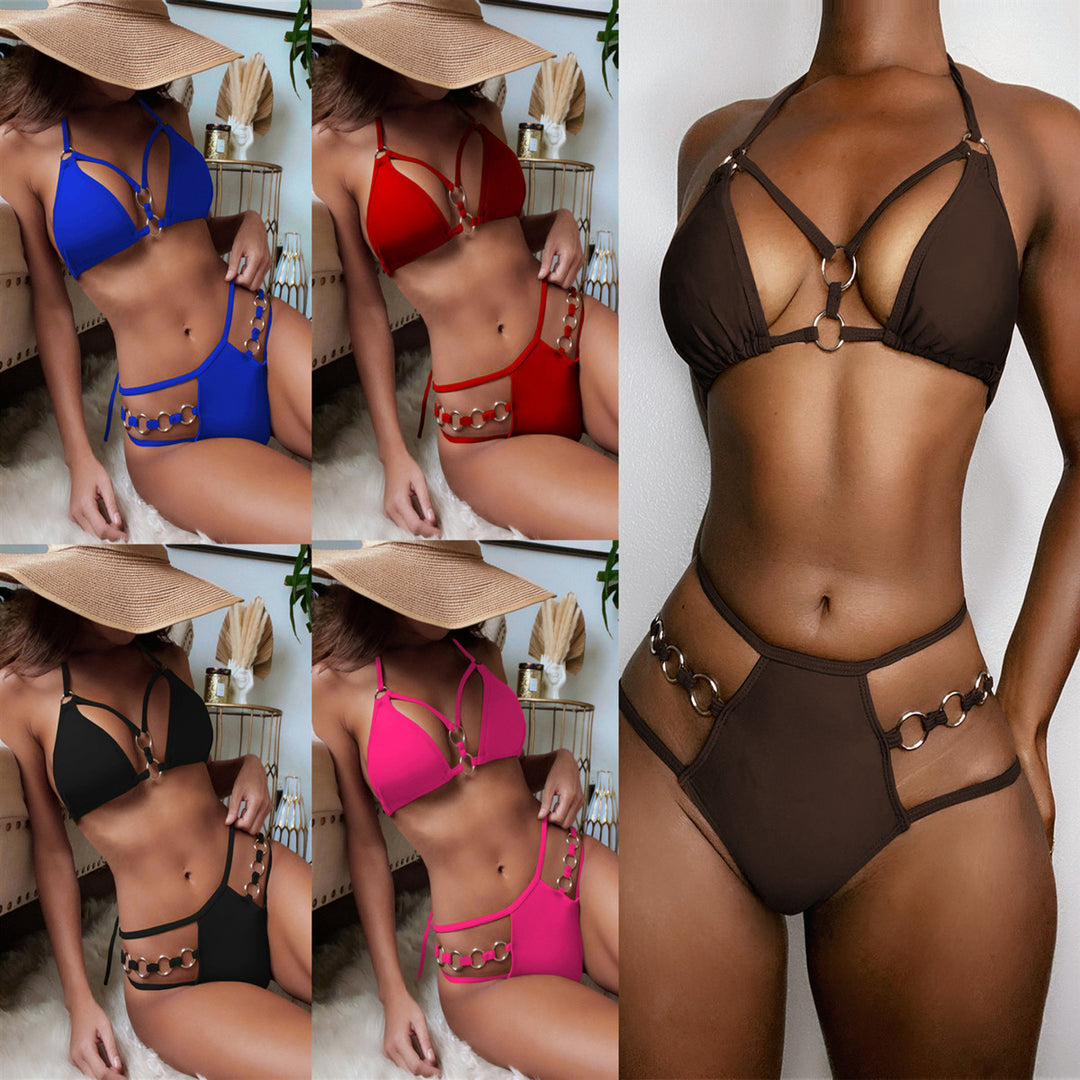 Dame Triangel-Bikini med elegante ringdetaljer Skovae