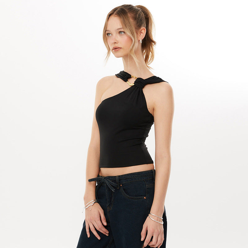 Femme One-Shoulder Knyttet Top Stilla