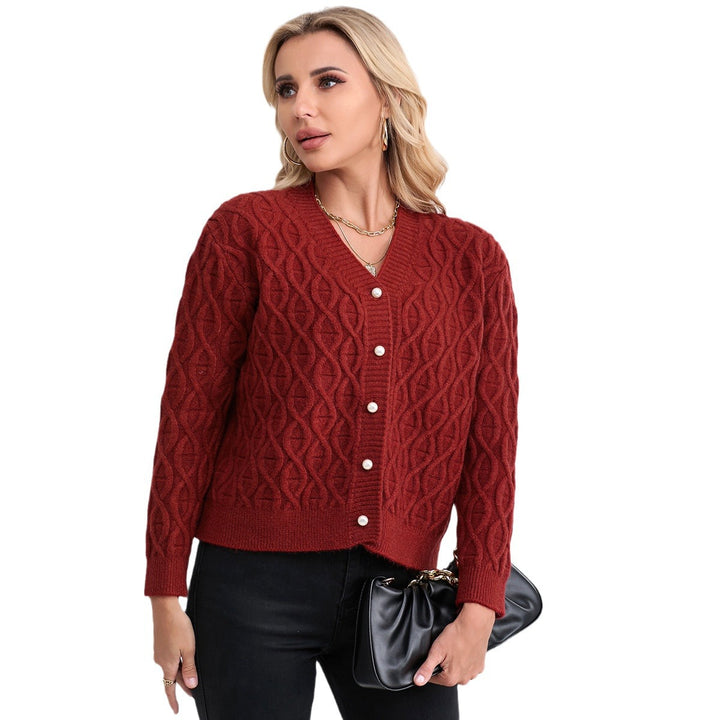 Kvinders cardigan med elegant honningcomb-struktur Stilla