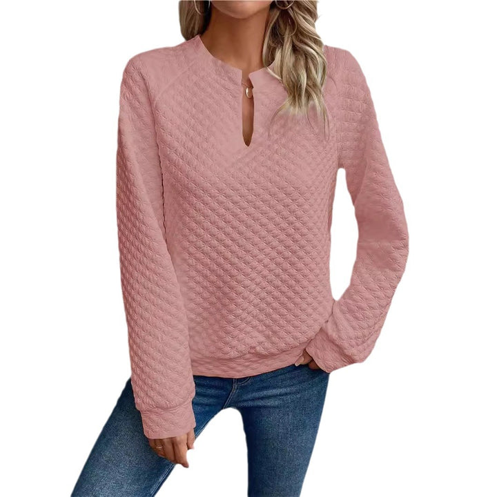 Damer quiltet pullover med slids Stilla