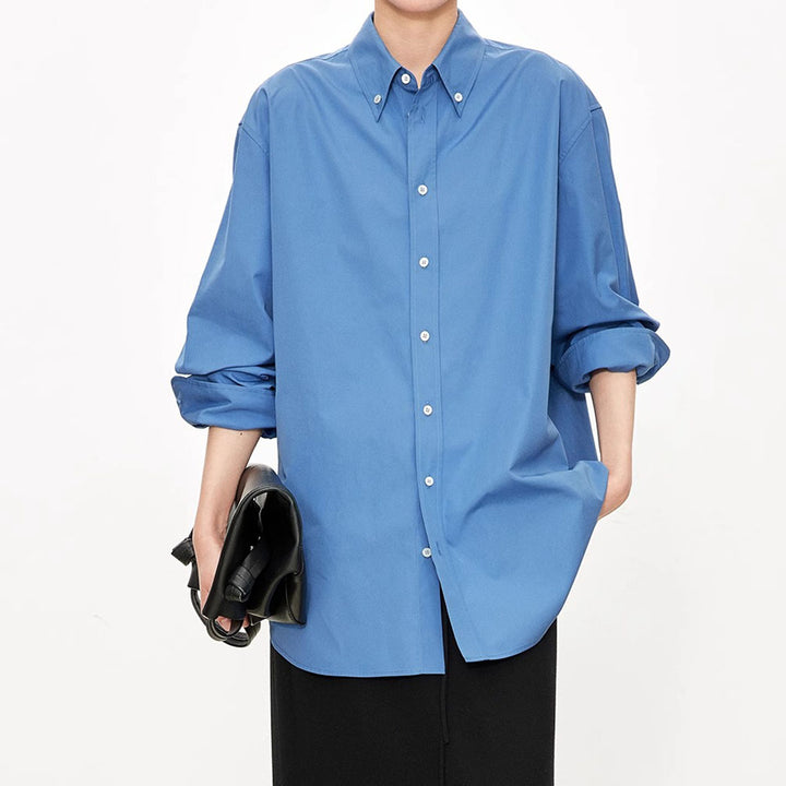 Dame casual oversized skjorte bluse lavet af høj kvalitet bomuldsstof med moderne snit og lange ærmer Stilla
