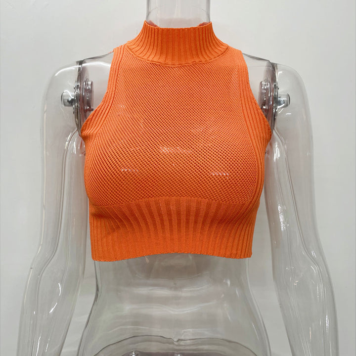 Dame Sports Crop-Top med høj krave lavet af åndbart materiale Stilla