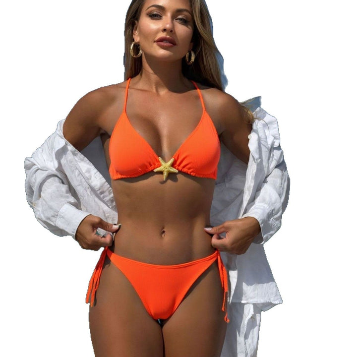 Dame Bikini med ribbet tekstur og justerbare stropper Stilla