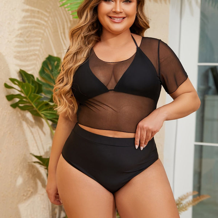 Dame bikini top med transparent overlay og figursyret underskud Skovae