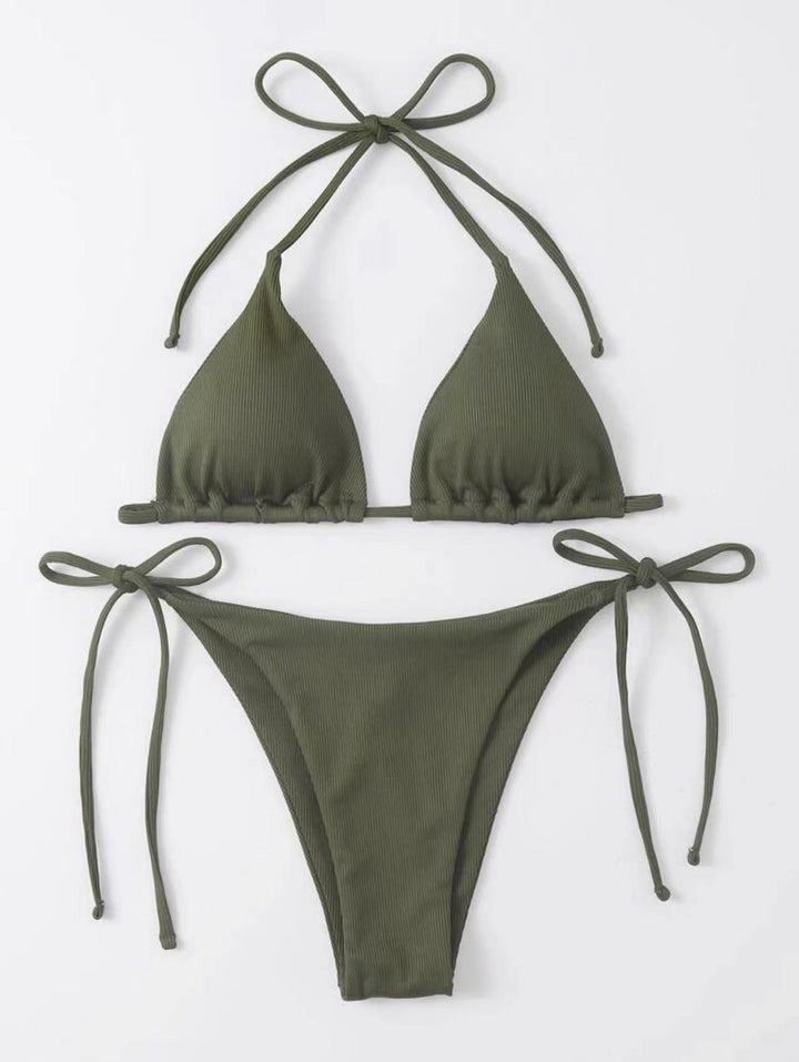 Dame triangel-bikini med justerbare snore Skovae