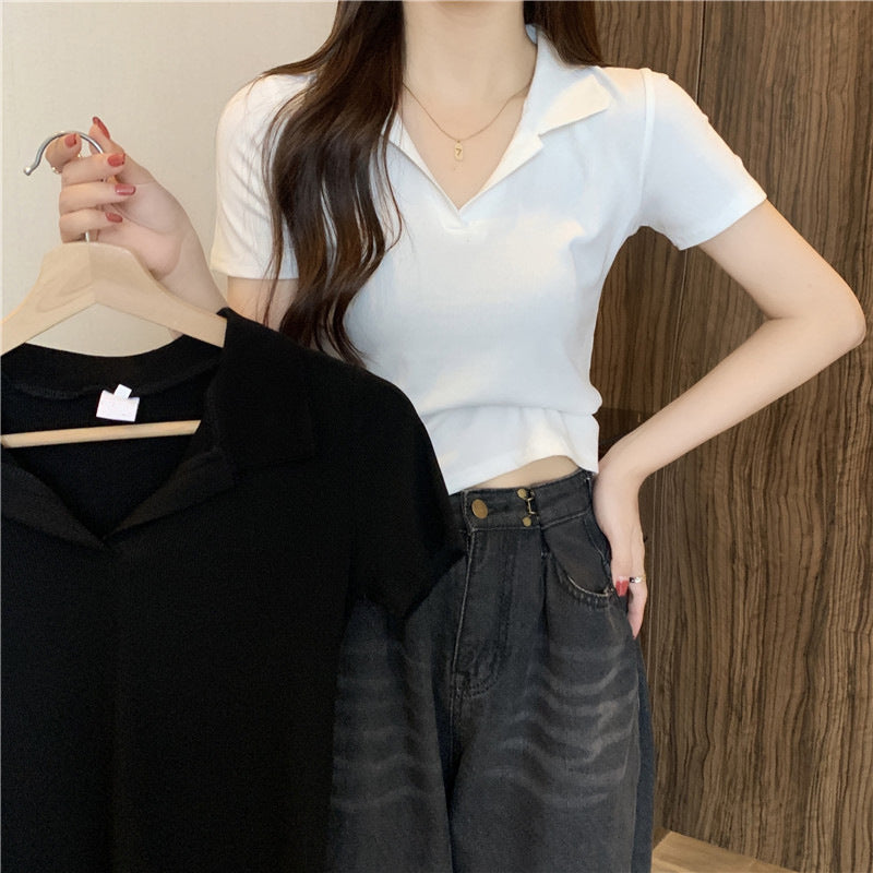 Femme Kort Polo-T-Shirt med Twist-detalje Stilla