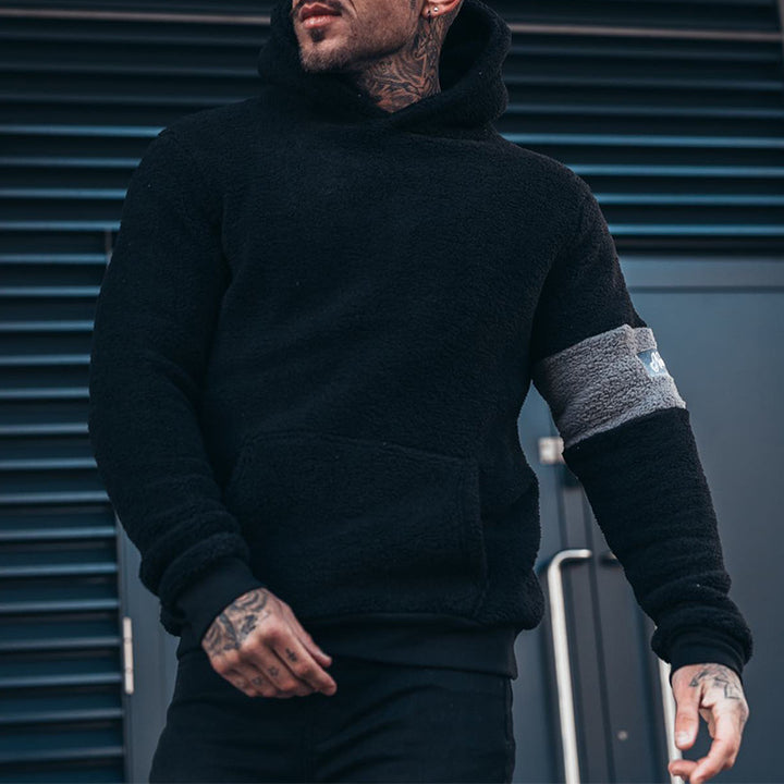 Herre hyggelig Hoodie i blødt fleece med kængurulomme Stilla