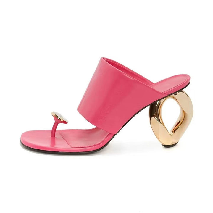 Femme Fashion-Forward Slide Mules med skulpturelt hældesign Stilla