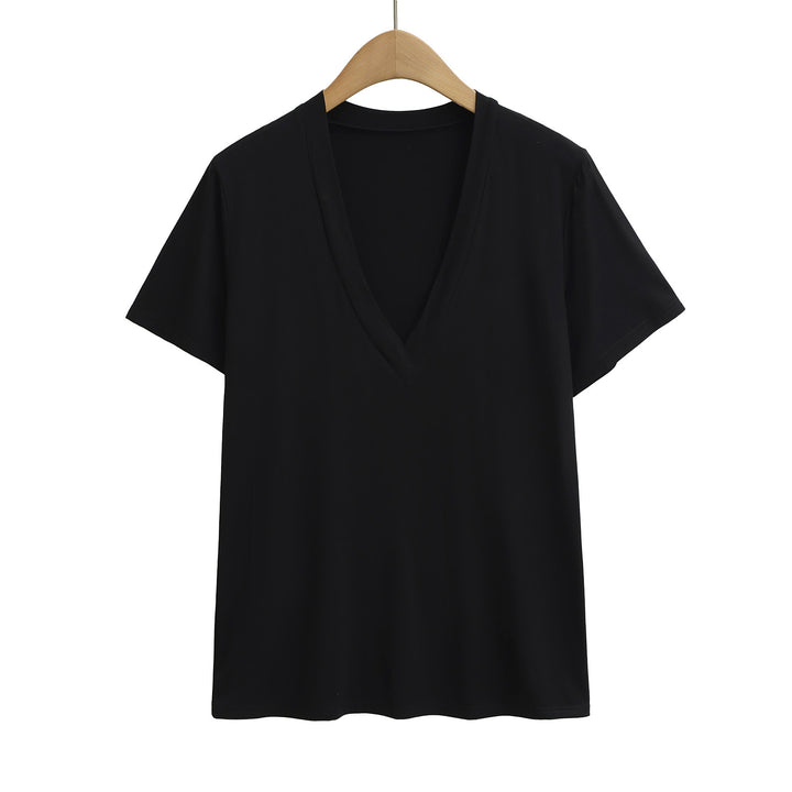 Dame V-hals T-shirt med blødt komfortmateriale Stilla