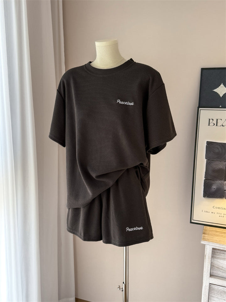 Femme Relaxed Fit Vaffelstrik To-delt Lounge-sæt Stilla
