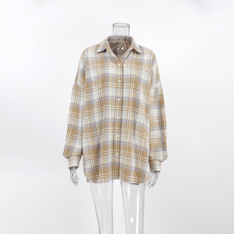 Dame Løst Karoshirt i blødt Flannelstof Stilla
