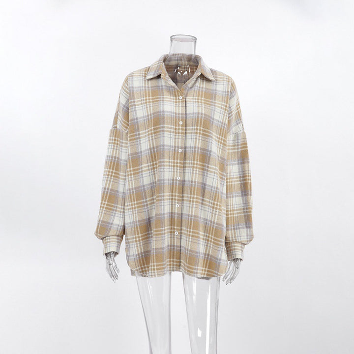 Dame Løst Karoshirt i blødt Flannelstof Stilla