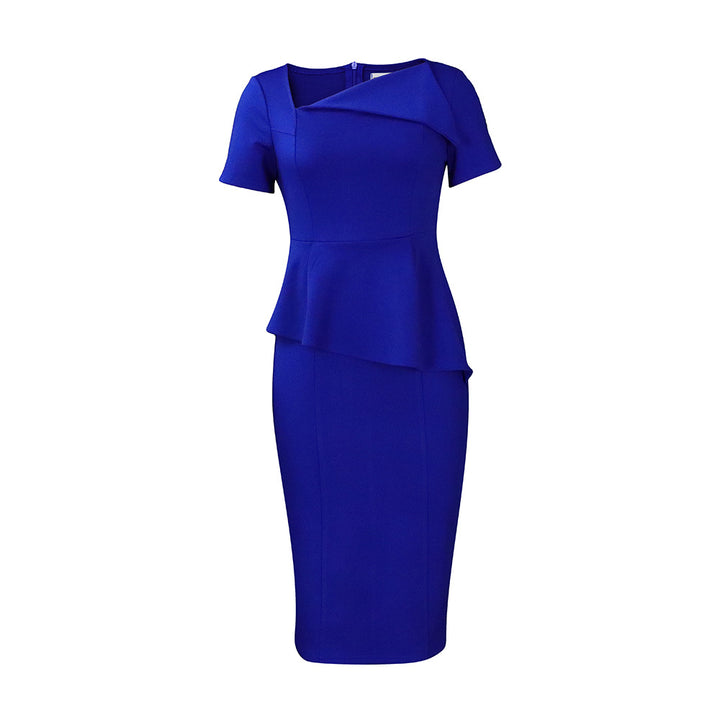 Dame elegant skaterkjole med flot peplum-design og dekorative accenter Stilla