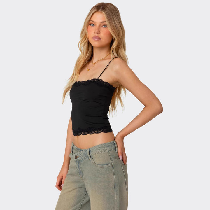 Dame spids-cami-top med justerbare stropper Stilla