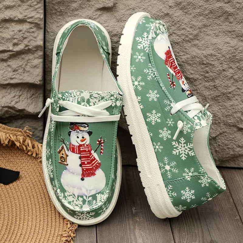 Dame Sneakers med vinterligt snemandsmotiv og skridsikker sål Stilla