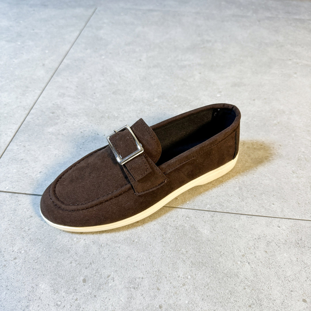 Dame Mokasiner med fashionable spænde lukning og komfortabel sål Stilla