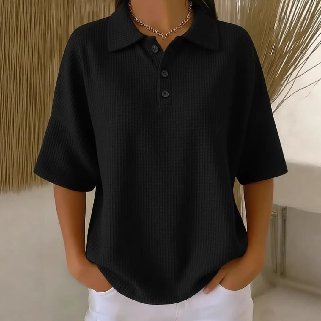 Dame sporty polo shirt made of waffle piqué Skovae