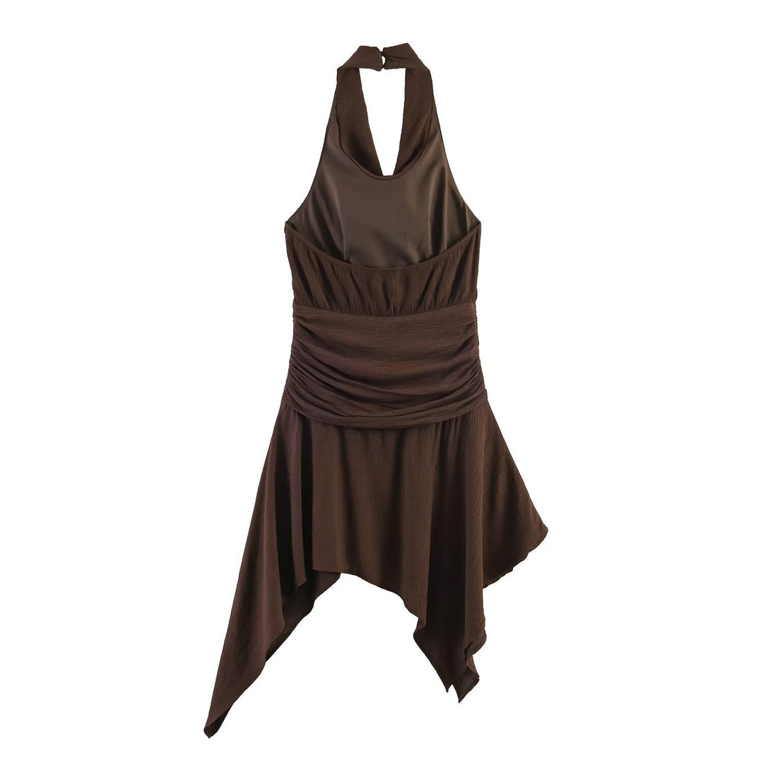 Dame asymmetrisk kjole med elegant drapering Skovae