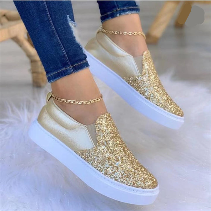 Dame Glitterende Slip-On Sneakers med elastiske indsatser Stilla