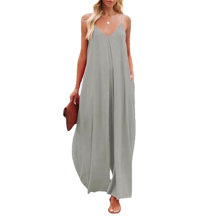 Dame Flydende Jumpsuit med Spaghetti-stropper og sidelommer Stilla