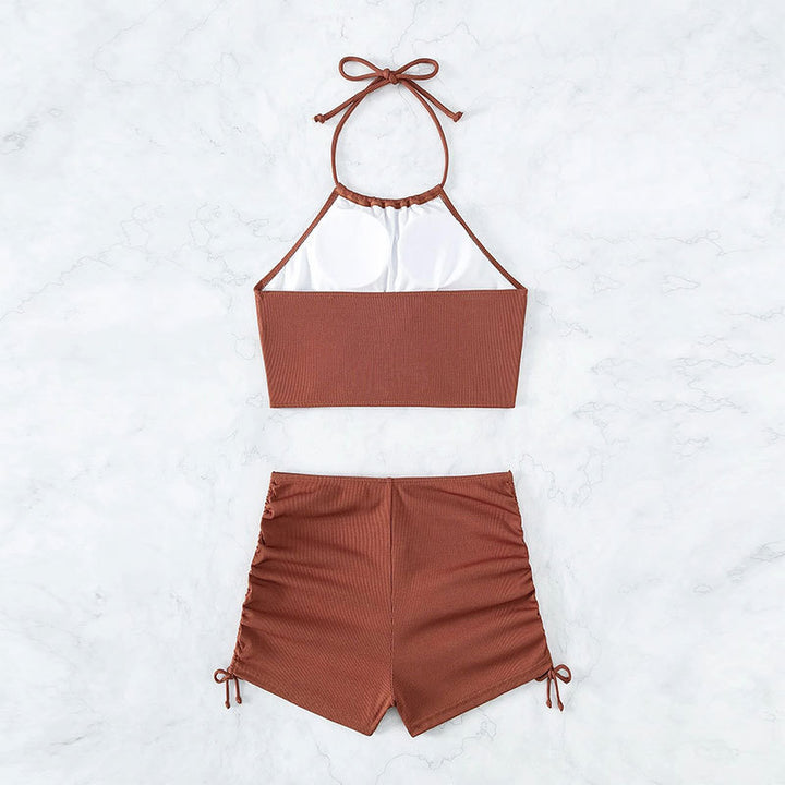 Dame Sporty Set med knapdetalje og rynkede shorts Stilla