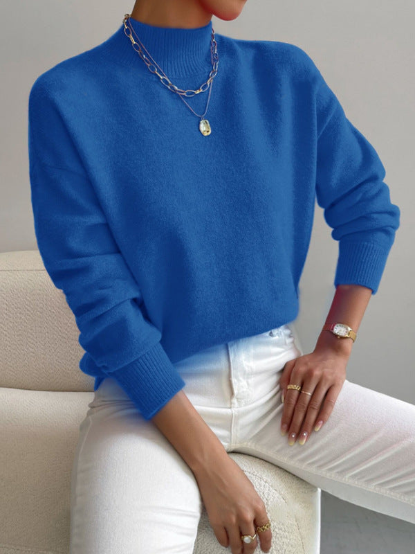 Kvinders sweater med høj krave og blødt materiale Stilla