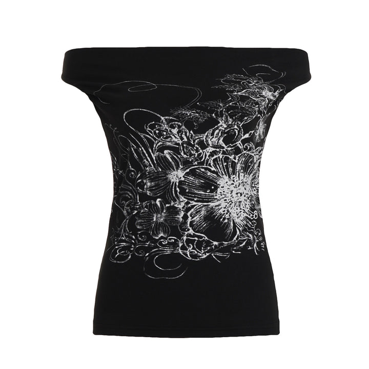 Dame ærmeløs crossover-top med floralt design Skovae