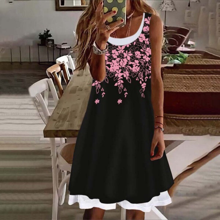 Dame Floral Broderi A-Linien Kjole Stilla