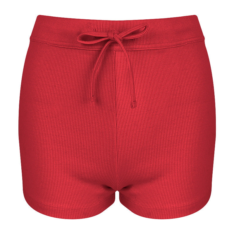 Dame behagelige shorts med elastisk talje og moderne ribdesign Stilla