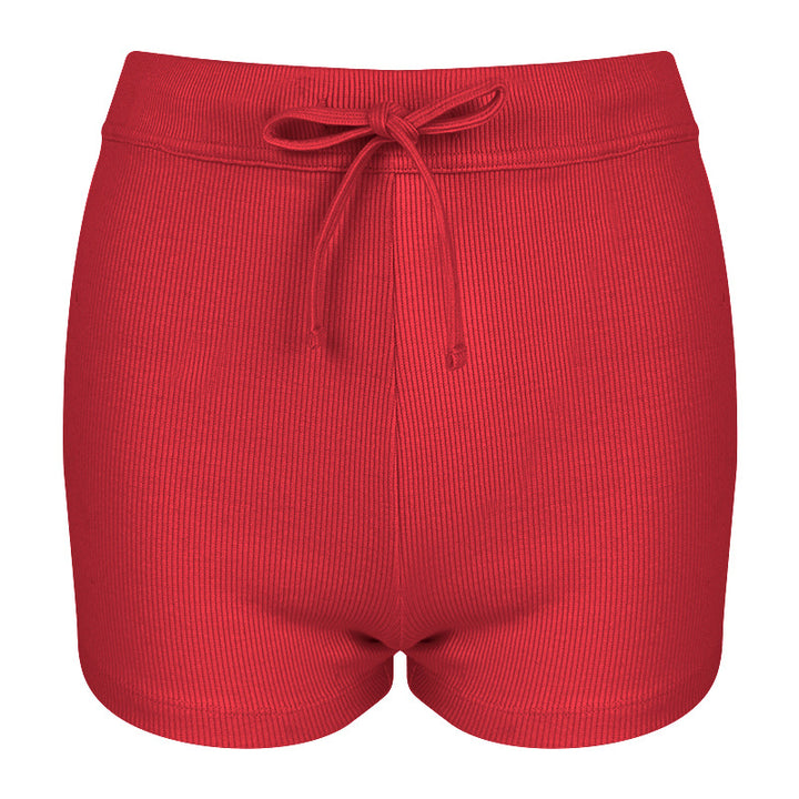 Dame behagelige shorts med elastisk talje og moderne ribdesign Stilla