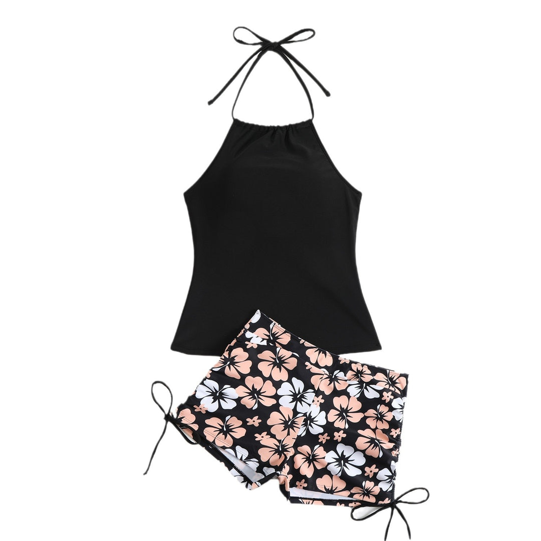 Dame Halterhals Blomstertryk Tankini Sæt Stilla
