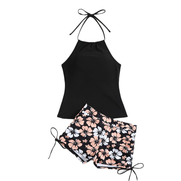 Dame Halterhals Blomstertryk Tankini Sæt Stilla