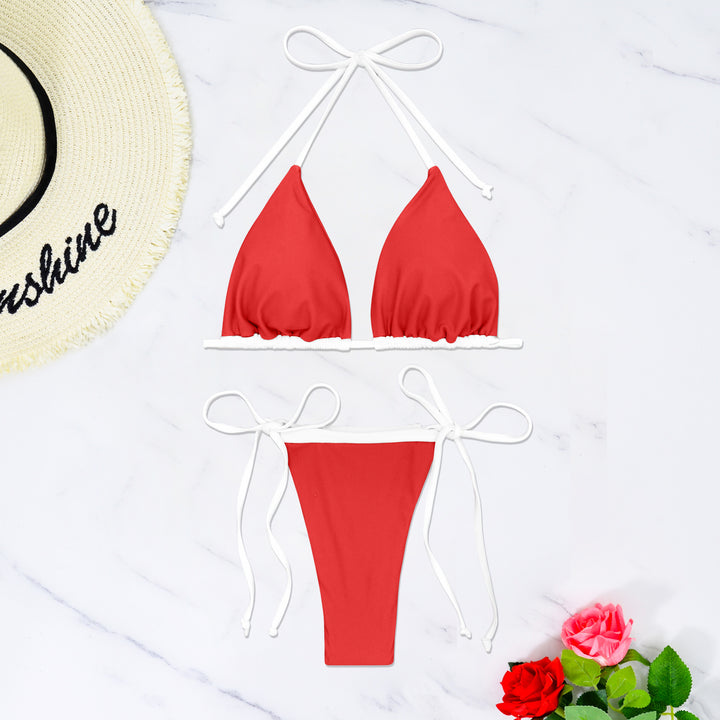 Dame triangel-bikini med justerbare snøringer Skovae