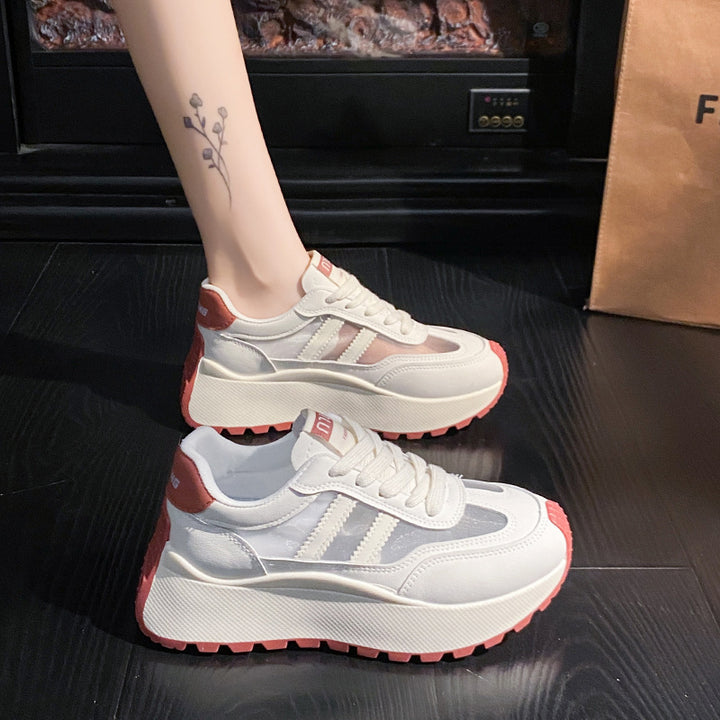 Dame Sneakers med trendy plateau sål og åndbar mesh-overflade Stilla