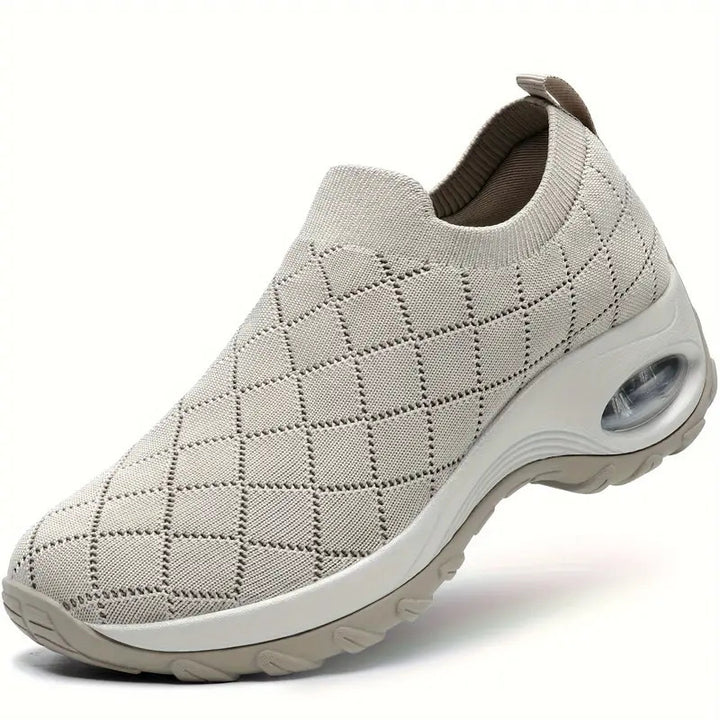 Dame Komfortable Slip-On Sneakers med åndbar strikstruktur Stilla