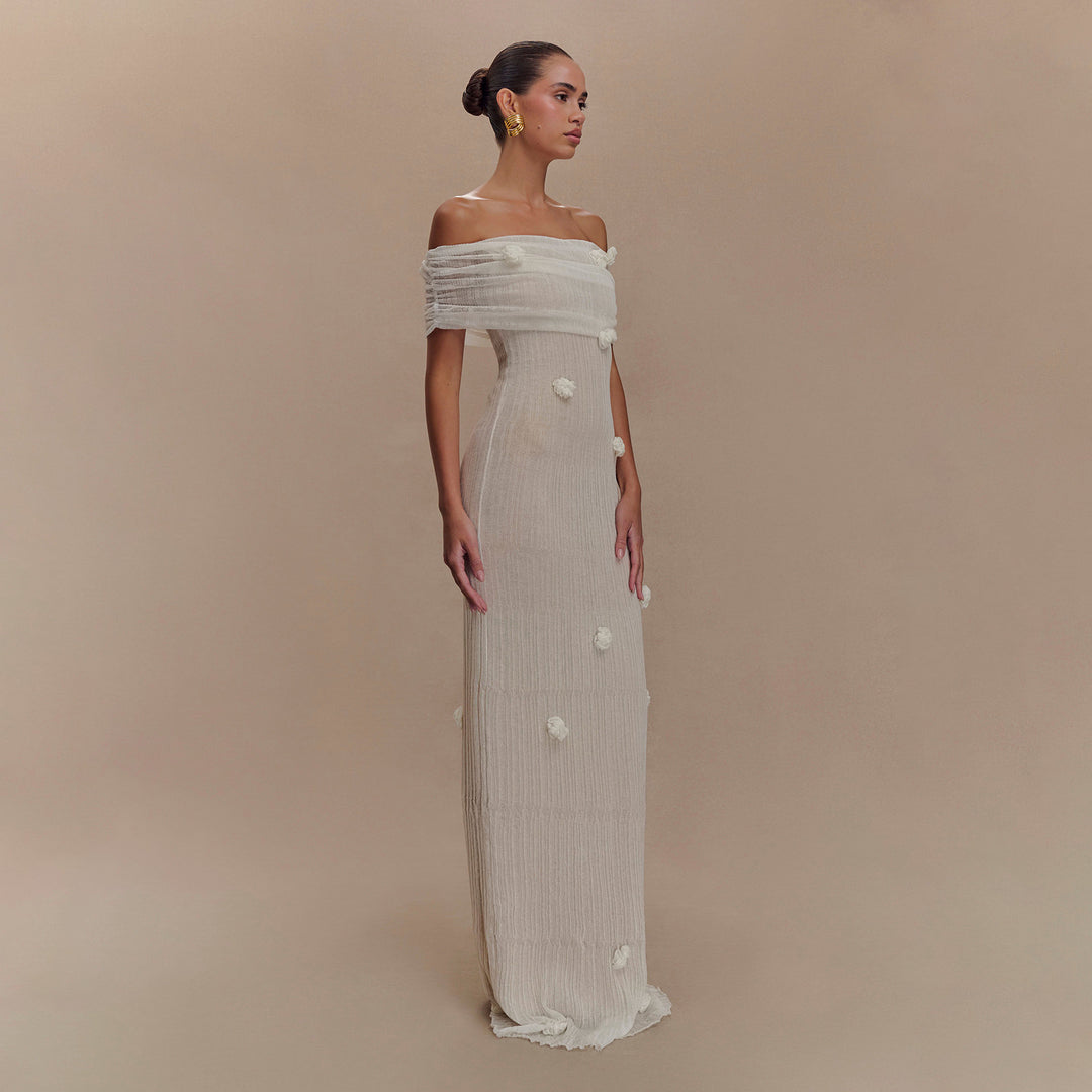 Dame Off-Shoulder Blomster Maxi Kjole Stilla