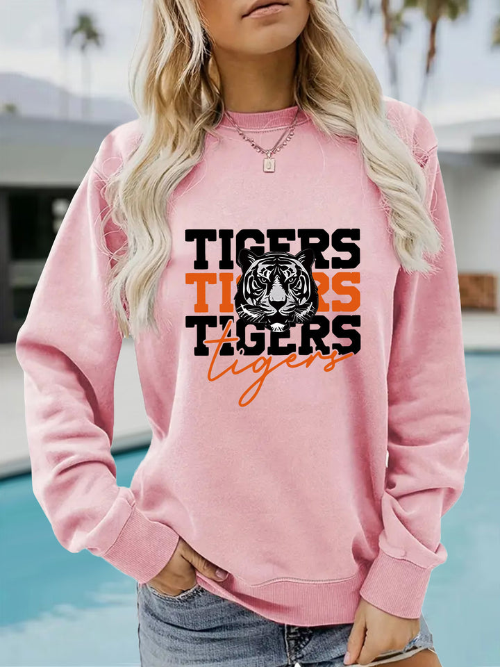 Kvinders trøje med animalistisk tigerdesign og afslappet pasform Stilla
