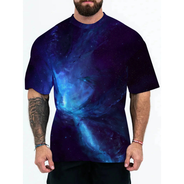 Herre Galaxy Print Korte ærmer T-shirt Stilla