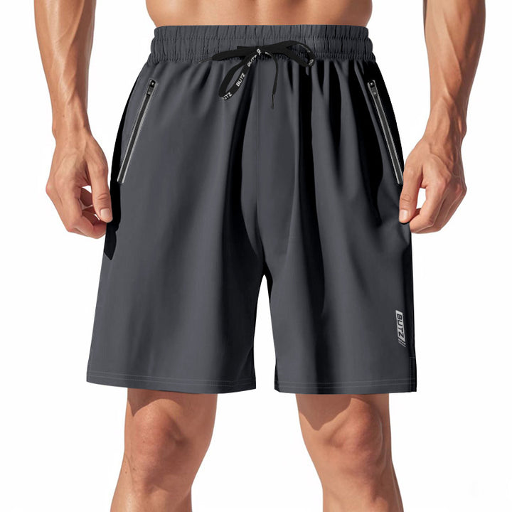 Herrer Sport Shorts med elastisk livvidde og praktiske lynlås-lommer Stilla