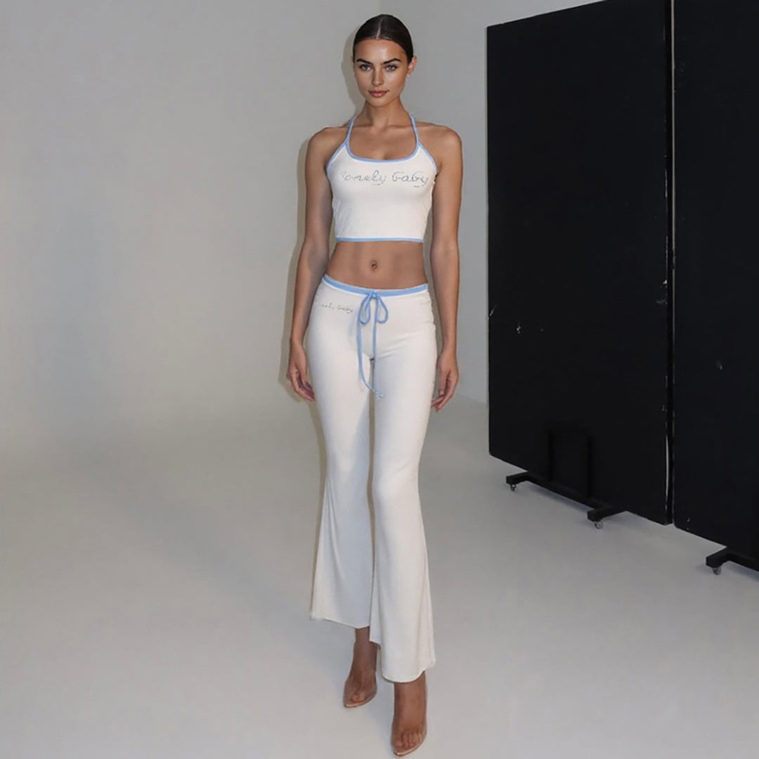 Dame Sporty two-piece set with bra and wide-cut pants Skovae